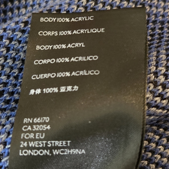 Urban Outfitters Animal Print Cropped Top Faux Fur Sweater Medium Blue Black - Picture 11 of 13